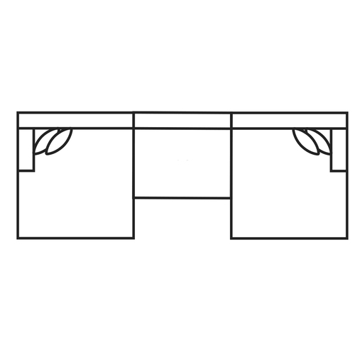 Layout C: Three Piece Sectional 43.5" x 159.5" x 43.5"