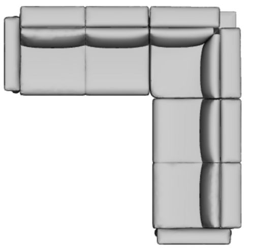 Layout B: Five Piece Wide Sectional 118" x 118" (two recliners)