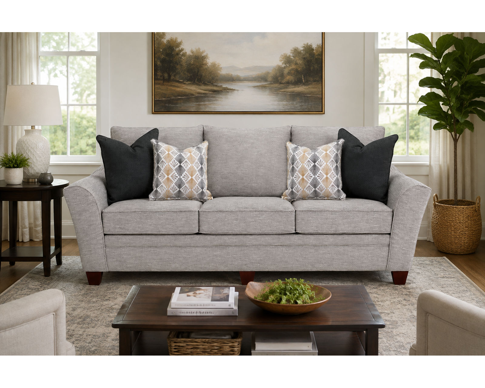 Springer 99" Sofa (Relaxed Sophistication. Generous Comfort. Effortlessly Inviting) - Shown in Fabric Color Hannigan Fox