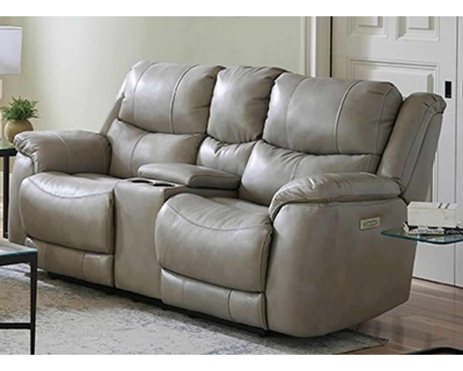 Idris 89" Zero Gravity Triple Power Reclining Sofa Mushroom (In stock) - Idris Zero Gravity Triple Power Reclining Console Loveseat