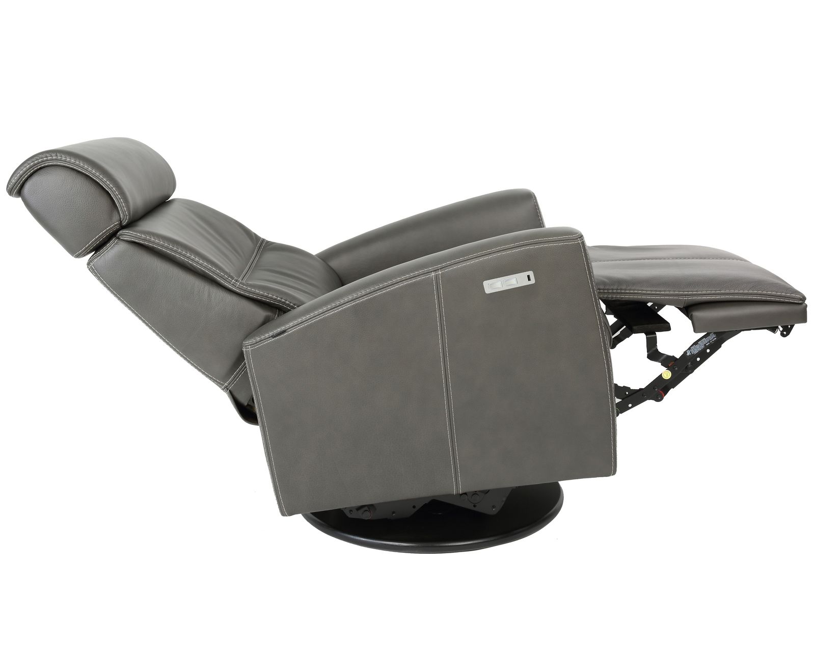 Milan Swivel Glider Power Headrest Power Recliner Slate (In stock - Fast Shipping)