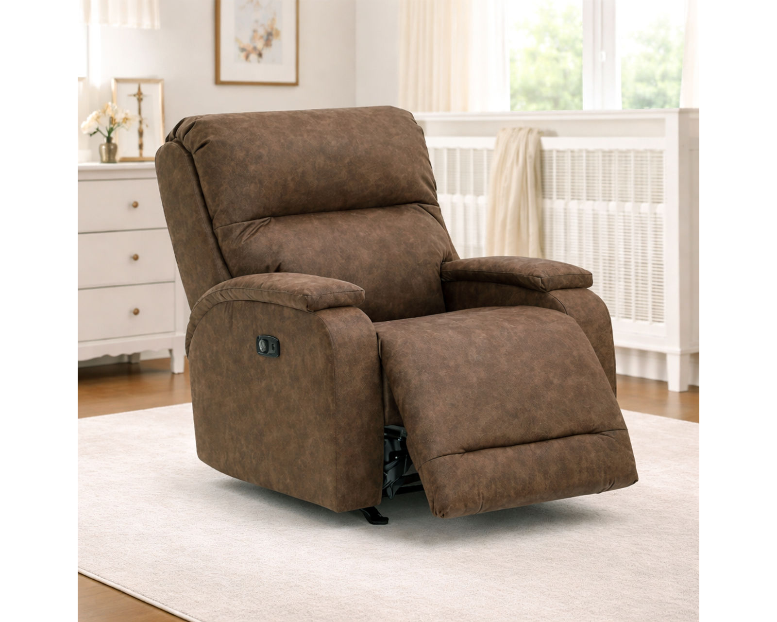 🌙 Maverly Nursery Swivel Glider Recliner with Heat & Massage (+90 performance fabrics) -   Comfort for Every Bedtime Moment