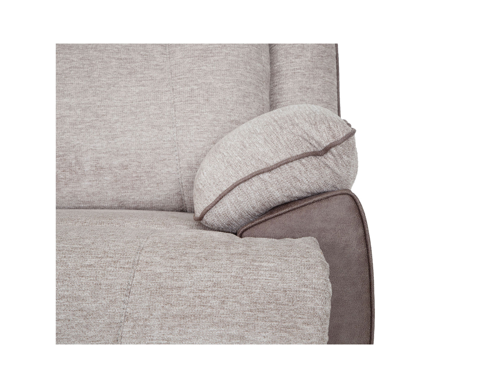 Broderick Two Tone 90" Power Reclining Sofa  - Two tone fabric and faux leather
