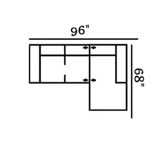 Layout A: Two Piece Sectional 96" x 68"