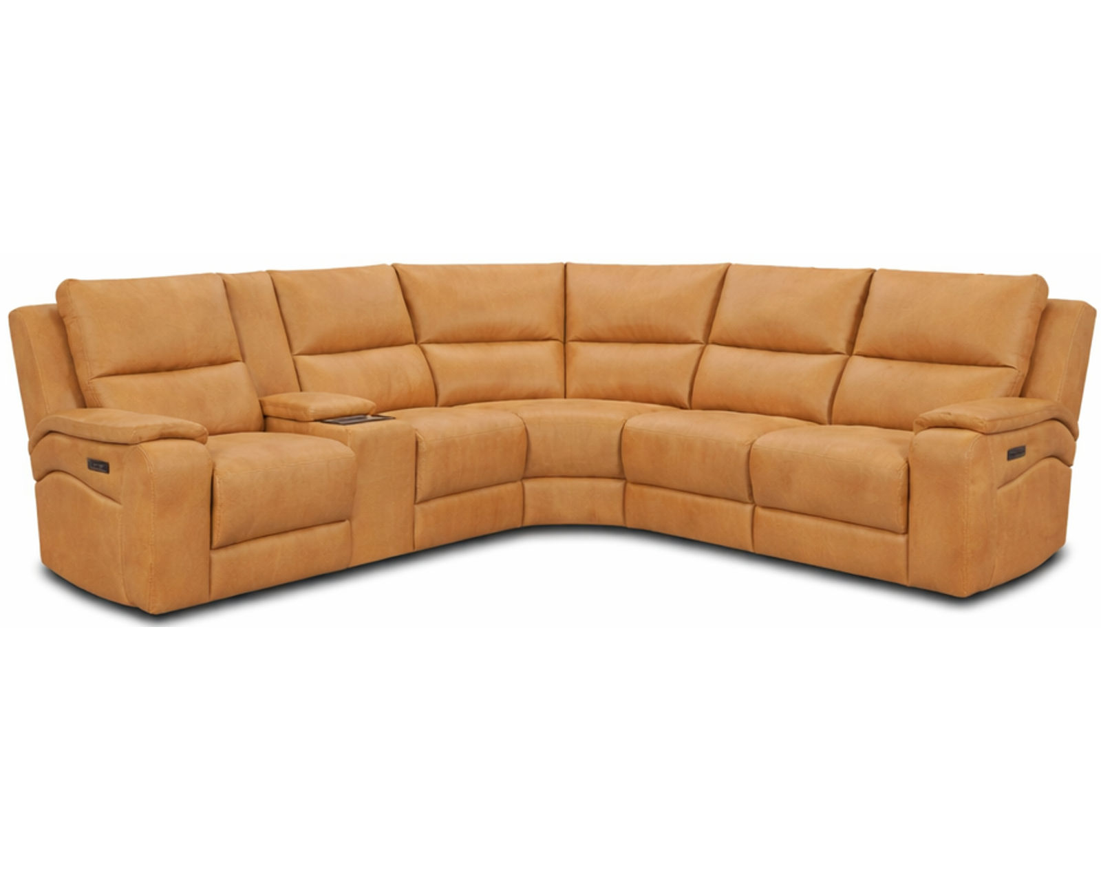 Bloomfield 376 Triple Power Reclining Sectional (+100 fabrics and leathers) - Layout C: Six Piece Reclining Sectional 122" x 109" (three recliners)