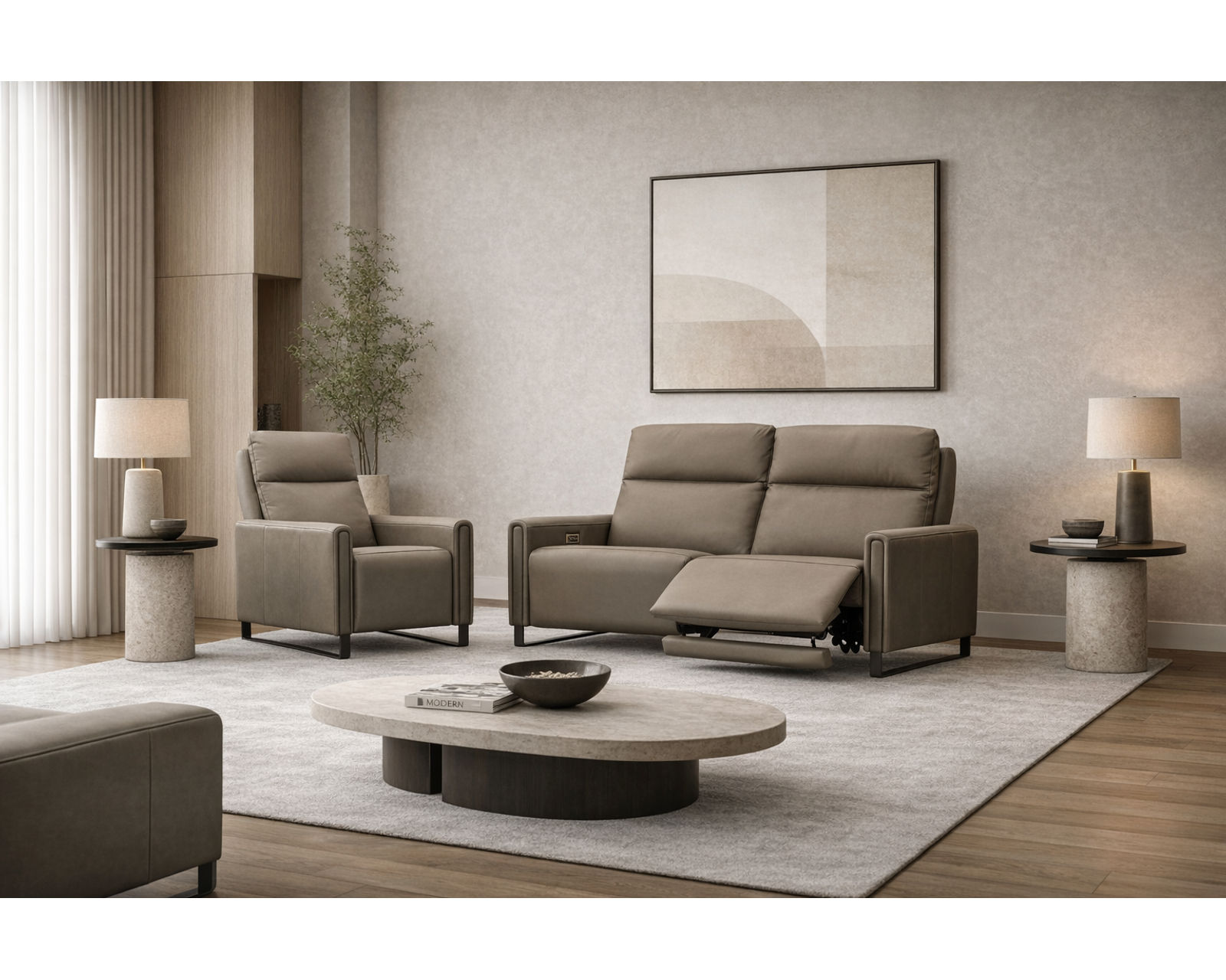 Bay Dual Power Reclining Sofa — Available in Standard & Wide Cushions, 140+ Leather Options, and 74", 79", or 106" Widths - Endless Custom Options. One Perfect Fit.