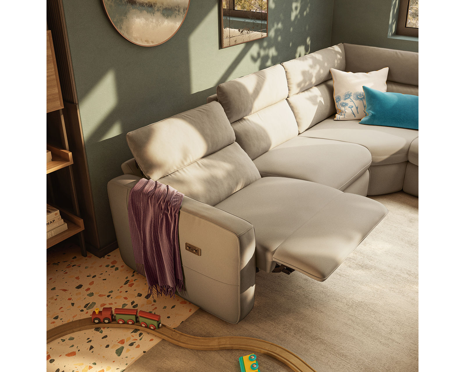 Timoti C252 Power Headrest Power Reclining Sofa (89") +40 fabrics