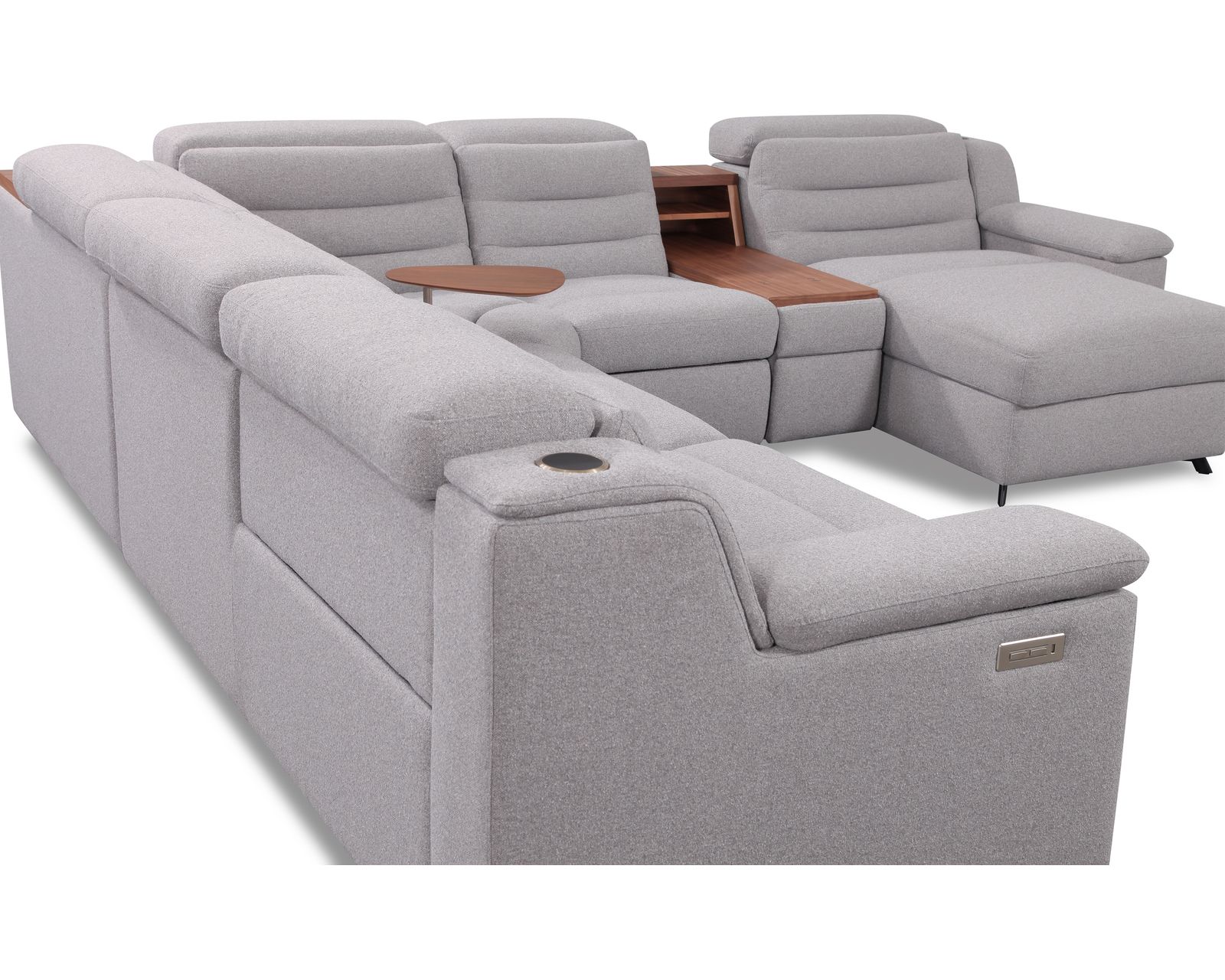 Lotus 44012 Reclining Sectional (+200 colors) - Layout C: Five Piece Chaise Reclining Sectional 127" x 134"