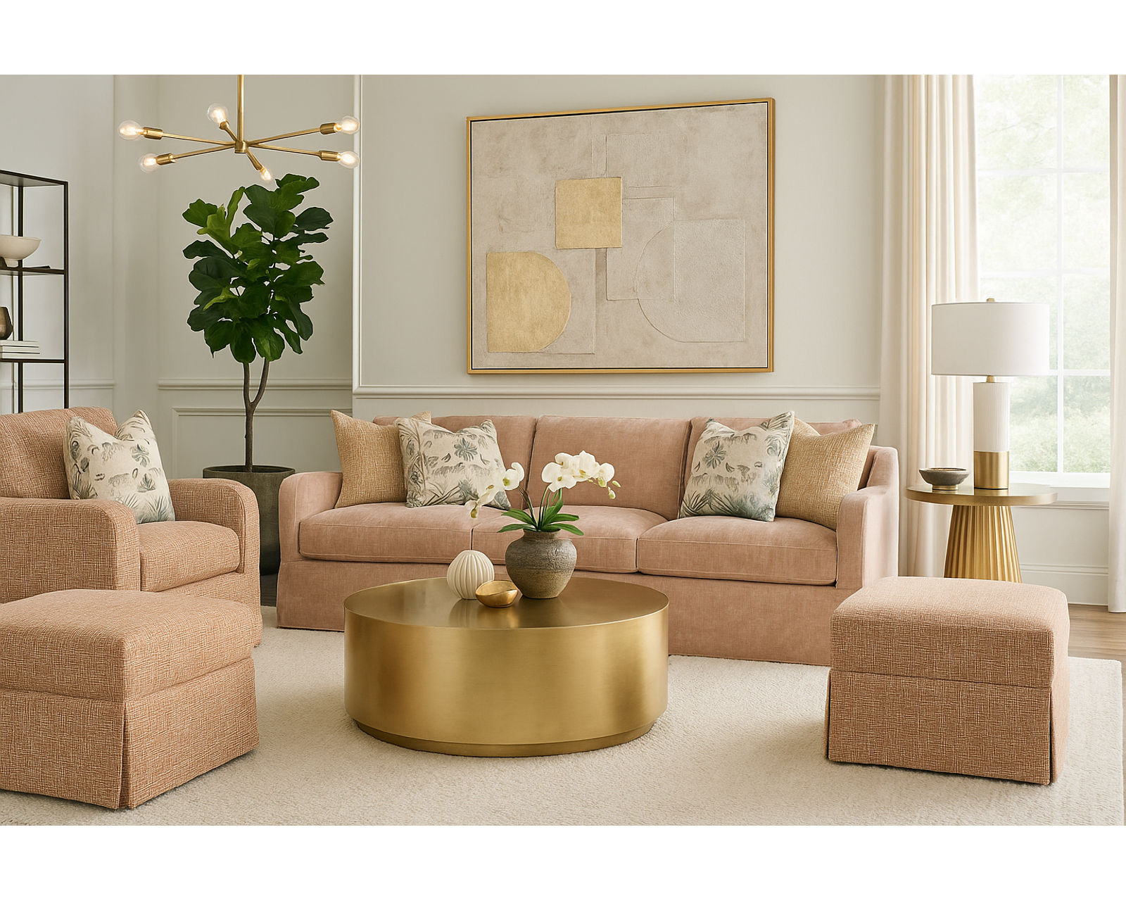 Pandora 91" Slipcover Sofa Tan (+69 fabrics) - Pandora 91" Slipcover Sofa