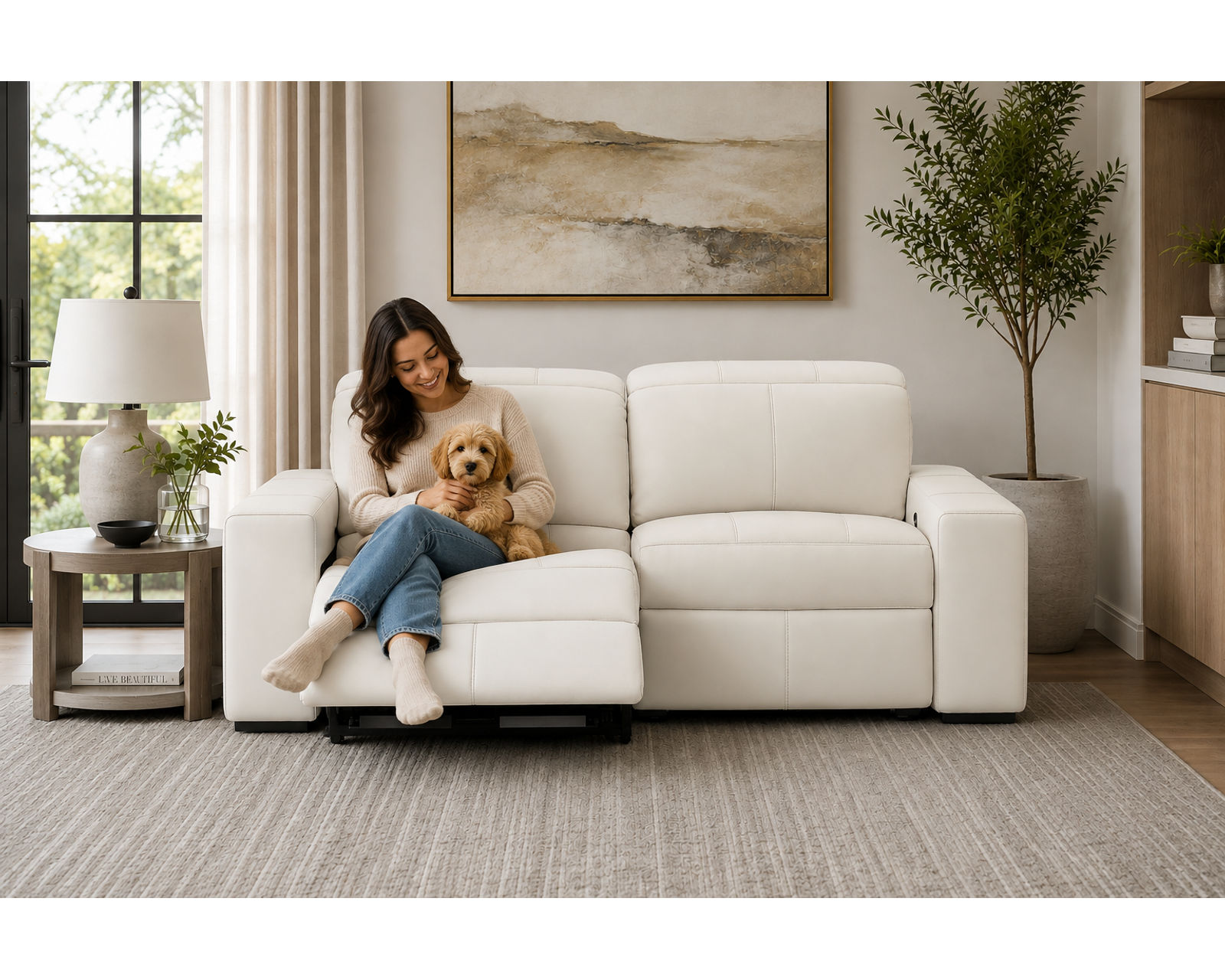 Ferrara 93" Zero Gravity Wide Seat Power Reclining Sofa (Premium Italian Leather) two colors - Deep Comfort. Lasting Support.