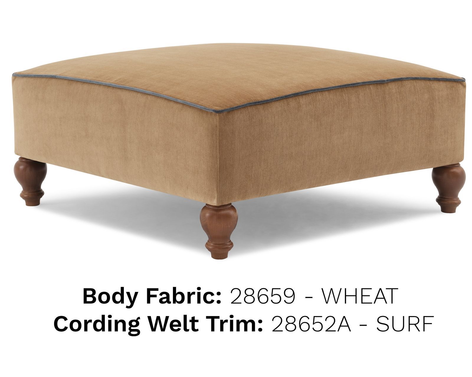 Erin & Ben Renelle Square Cocktail Ottoman 38"  (+50 fabrics) - Renelle 38" Square Cocktail Ottoman