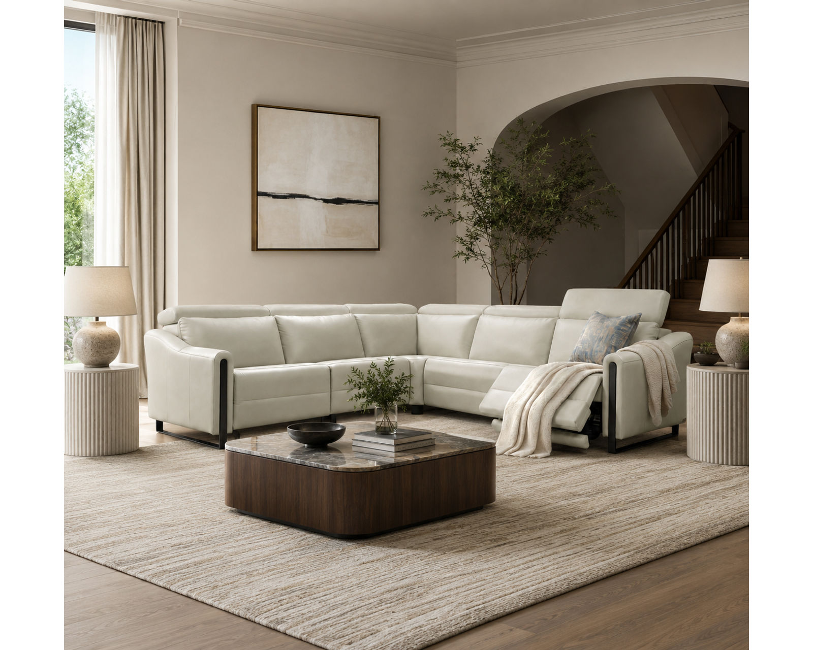 John F087 Power Headrest Power Reclining Sectional (standard and wide seat widths) +140 leathers - Designed for Comfort. Built for Life. Priced for You.