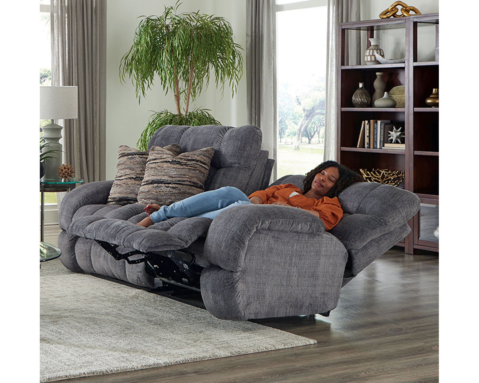 Ashland 93" Power Lay Flat Wide Seat Double Reclining Sofa (2 colors) - Stretch Out in Lay Flat Comfort