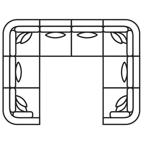 Layout J: Eight Piece Sectional 117" x 150" x 117"