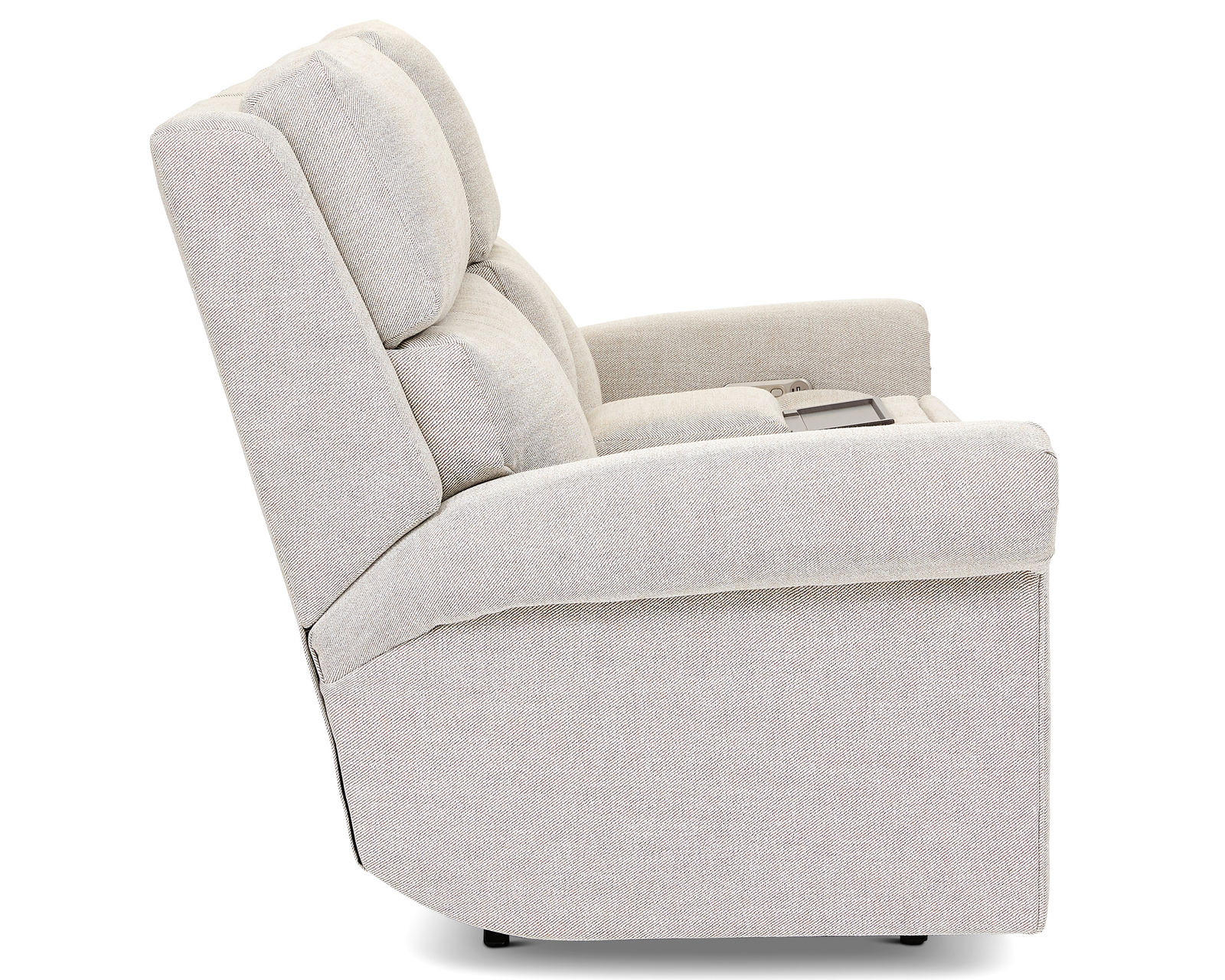 Bernard Triple Power Zero Gravity Reclining Sofa with Dropdown Table (+100 fabrics) - Bernard Triple Power Reclining Console Loveseat