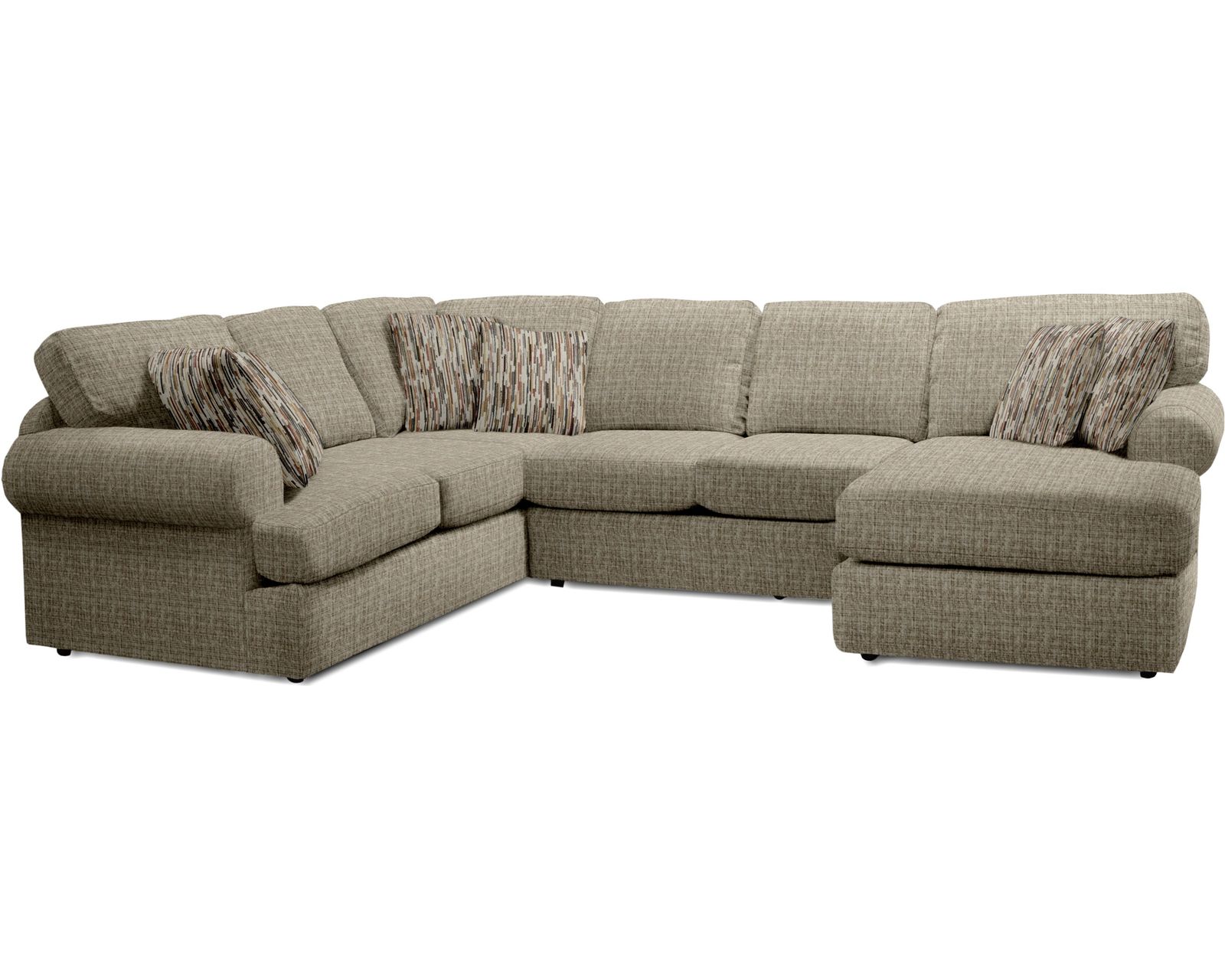 Darcy Stationary Sectional  (+101 Standard and Performance Fabrics) - Layout F: Three Piece Sectional 103" x 134"