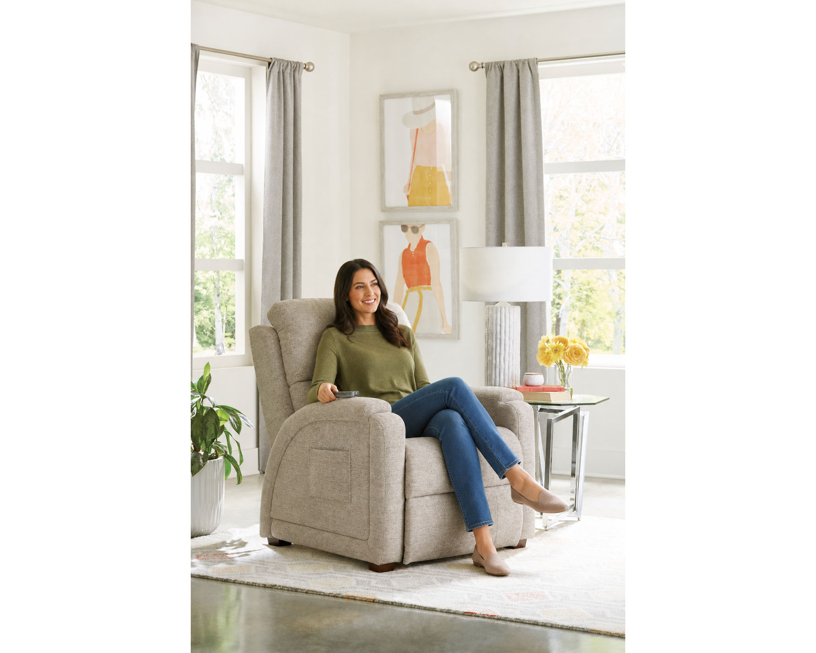 Nirvana Power Headrest Power Lay Flat Recliner with Lumbar, Dual Motor & Zero Gravity Advanced Wellness Comfort Therapeutic Massage & Nanobionic Performance Fabric (2 colors) - The Power to Relax Exactly Your Way.