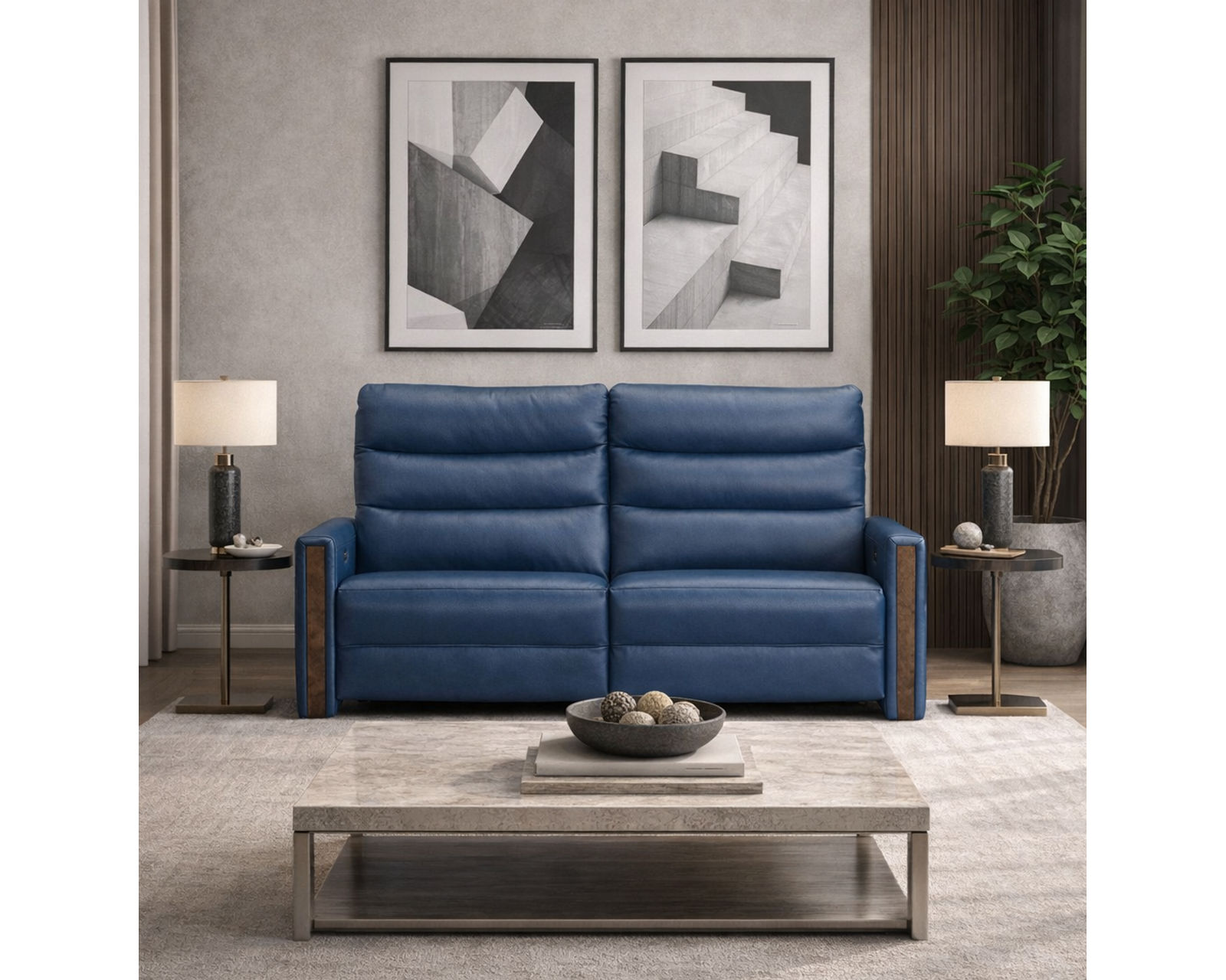 Fatima Dual Power Reclining Sofa — Available in Standard & Wide Cushions, 140+ Leather Options, and 74", 79", or 106" Widths - Sit Better, Live Better—with Elran Quality
