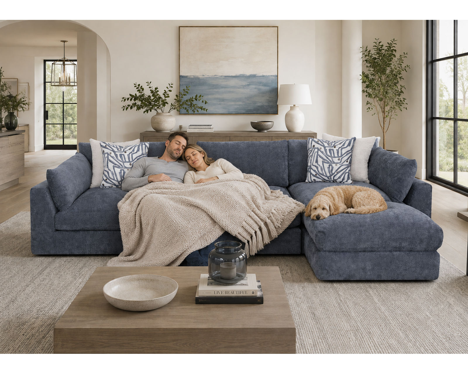Julian 965 Modular EXTRA Deep Seating Sectional (So Deep, It’s Almost a Bed) - The Sectional You Can Truly Stretch Out On.