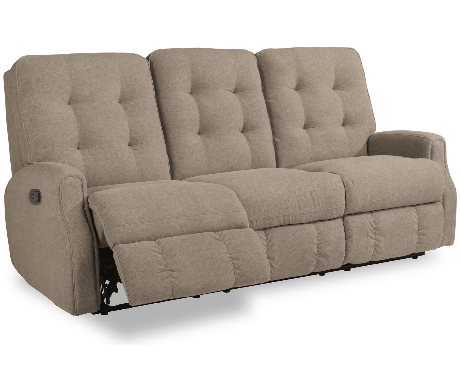 Devon 84" Fabric Reclining Sofa (Colors Available) - Feel content while you lean back and rest your feet on the fully padded footrest
