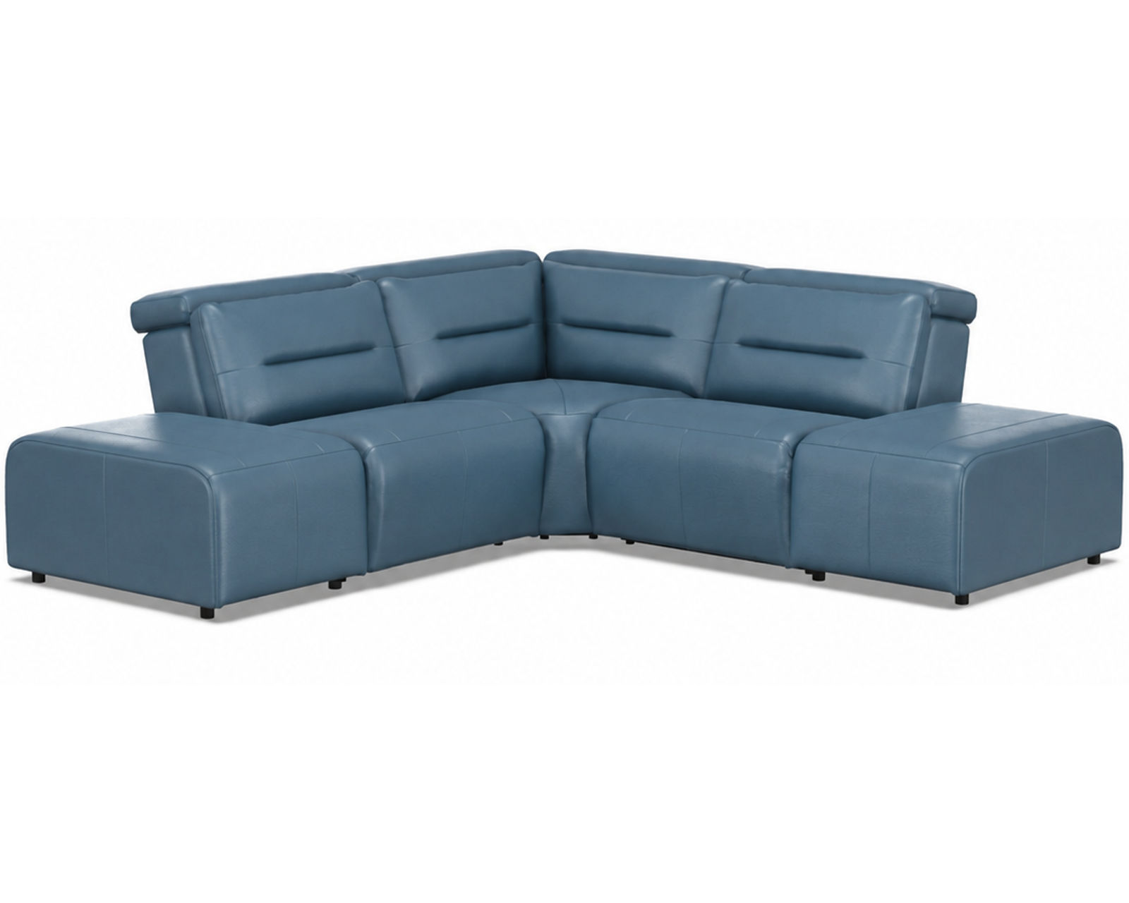 Hudson 3008 Power Headrest Power Reclining Sectional (standard and wide width) +140 leathers - Layout J: Five Piece Bumper Sectional 100" x 100" (1 recliner)