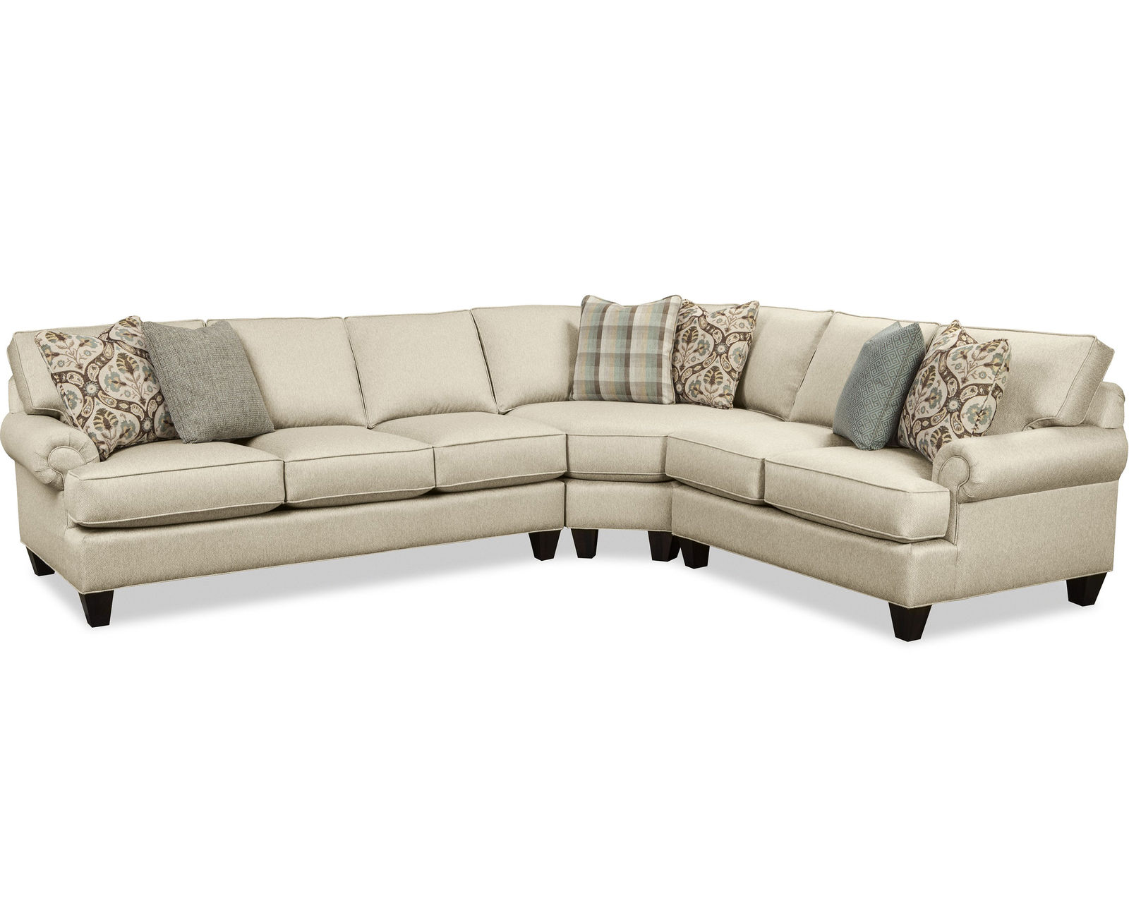 C9 Stationary Sectional (100+ Performance fabrics) Make it Yours - Shown with panel arms, box back cushions and tapered legs