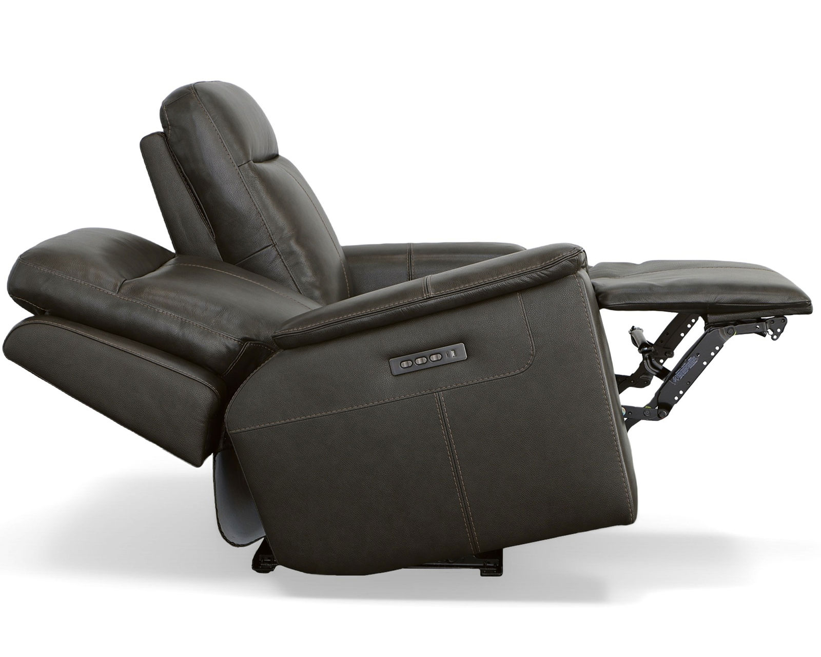 Odell Power Reclining Loveseat with Console, Power Headrests & Lumbar(Dark gray leather) in stock - Odell Power Reclining Loveseat with Power Headrests & Lumbar