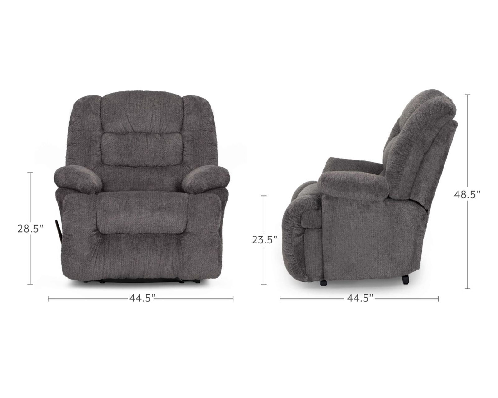 Everest 9517 500 lb. Oversized Big Man's Rocker Recliner (Built Bigger. Built Stronger. Built for Serious Comfort) 2 colors - Dimensions
