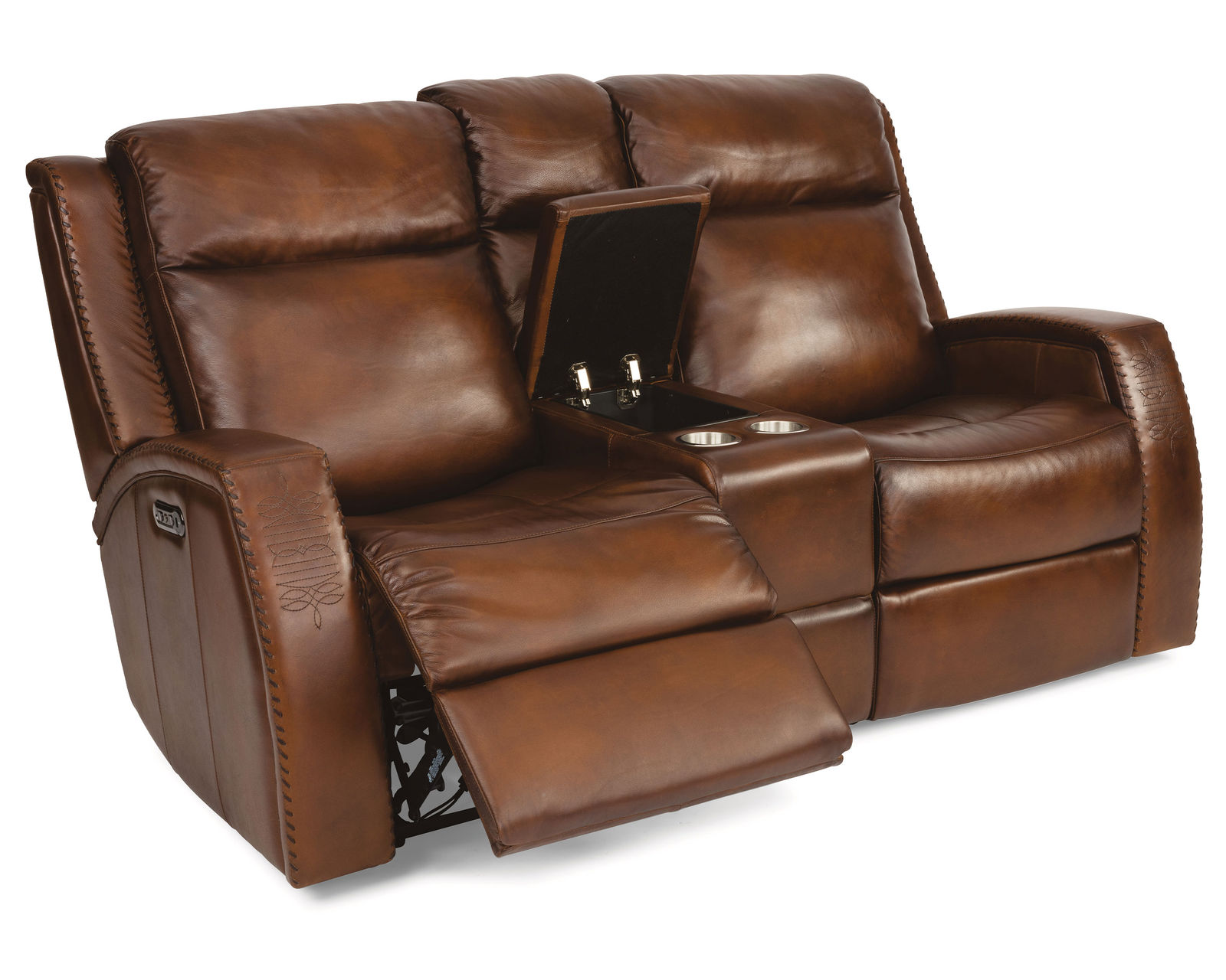 Mustang Power Reclining Loveseat with Console and Power Headrests (in stock)