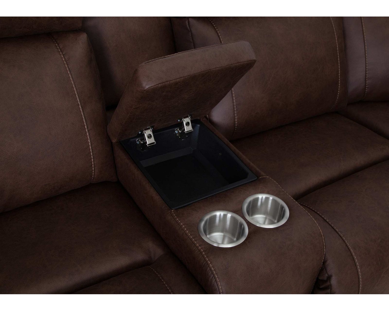 Phoenix 693 Three-Piece Reclining Sectional (Three Recliners. One Incredible Place to Relax) Neori Air Massage Available - Center Console Features Metal Cupholders and Storage