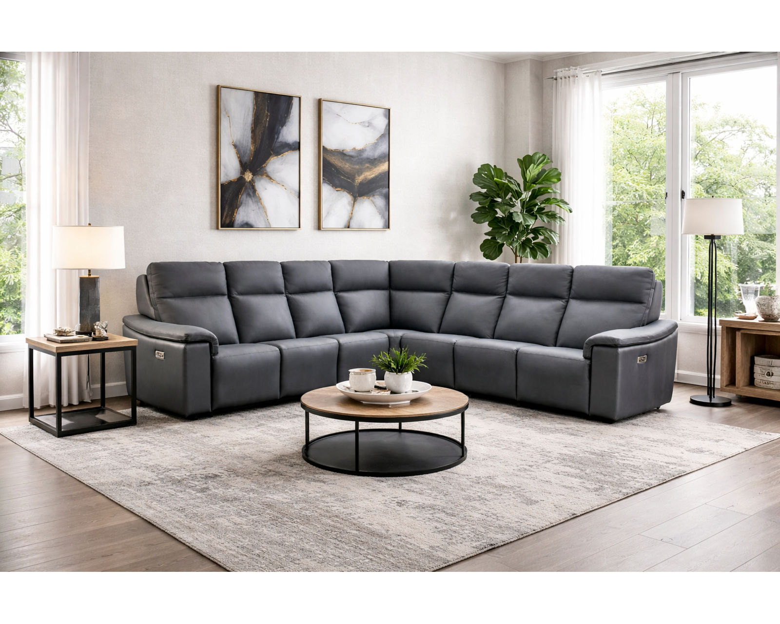 Kayce 4033 Power Headrest Power Reclining Sectional (standard and wide seat widths) +140 leathers - Endless Custom Options. One Perfect Fit.