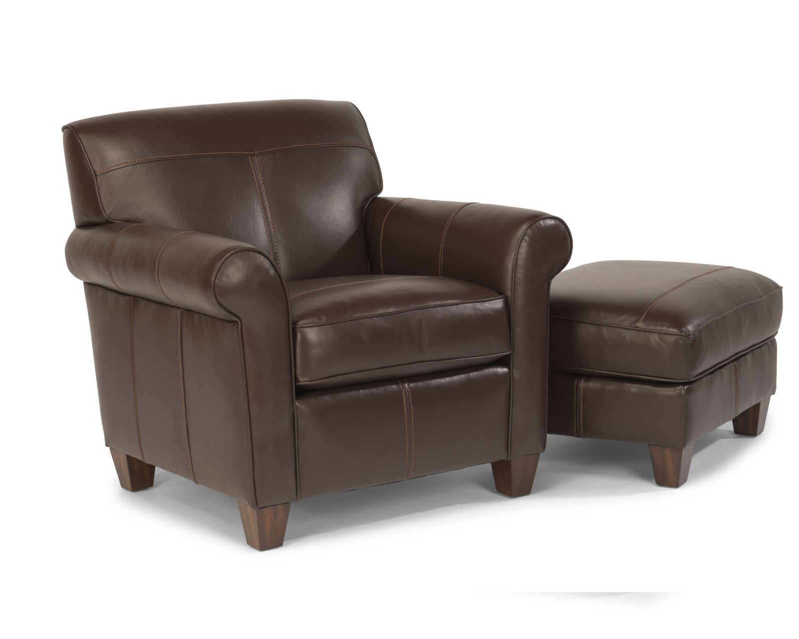 Dana Leather Loveseat (Leather choices) - Dana Leather Chair and Ottoman