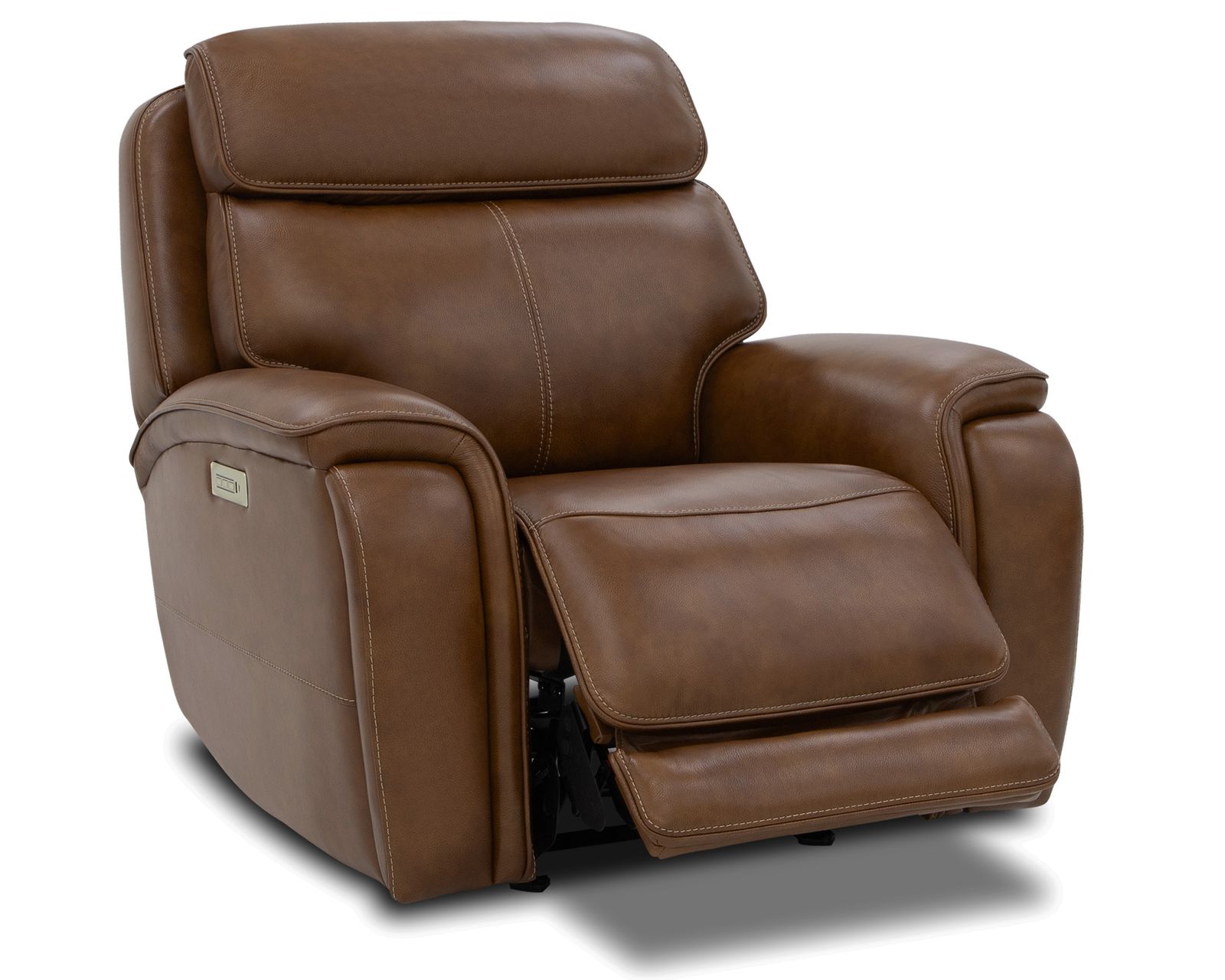 Walker 1580-70 Triple Power Leather 78" Reclining Console Loveseat (2 colors) - Triple Power - Power Recline, Power Headrest, Power Lumbar