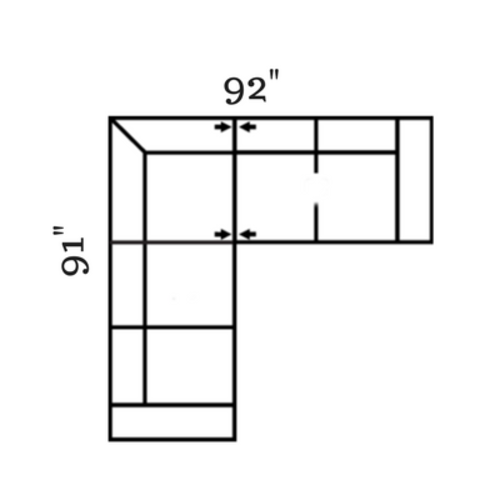 Layout G: Two Piece Sectional 91" x 92"