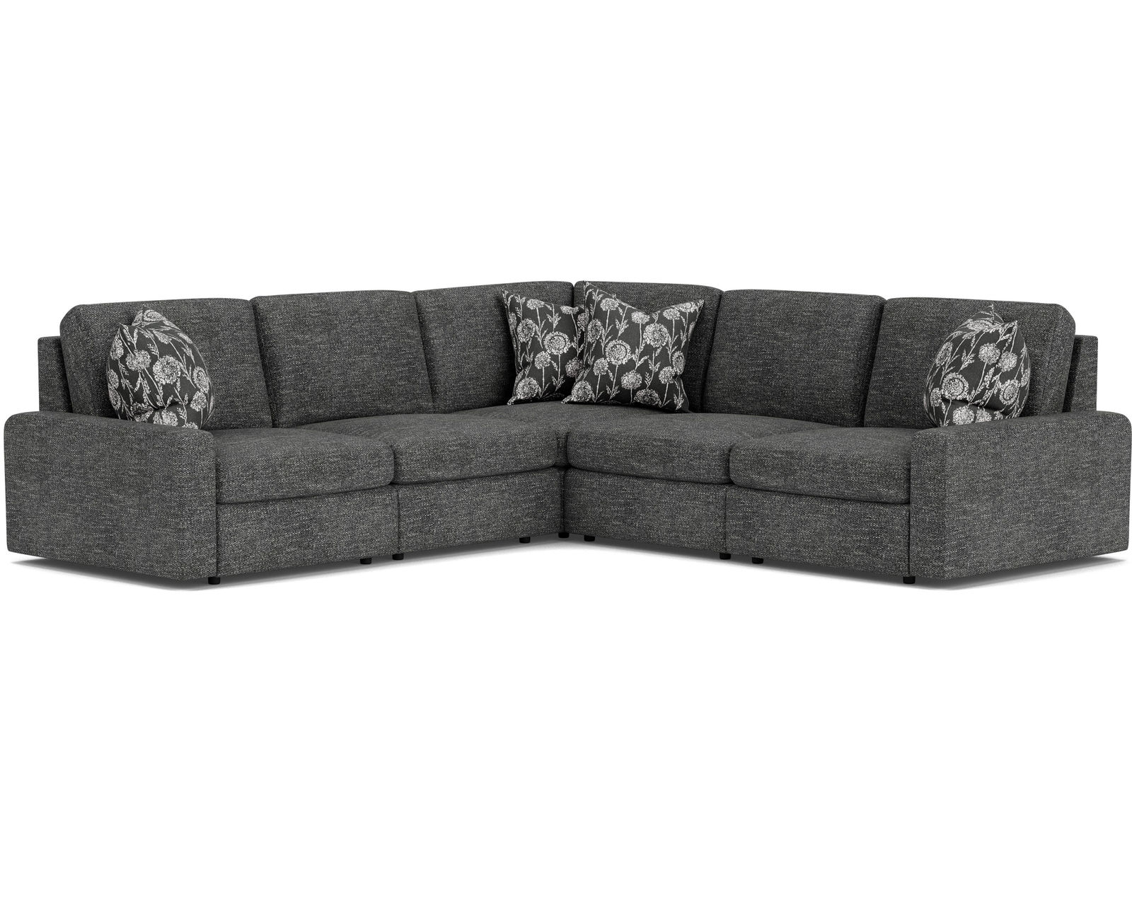 Sky 5511 Sectional (hypoallergenic down-like cushion) +100 fabrics - Layout G: Five Piece Sectional 107" x 107"