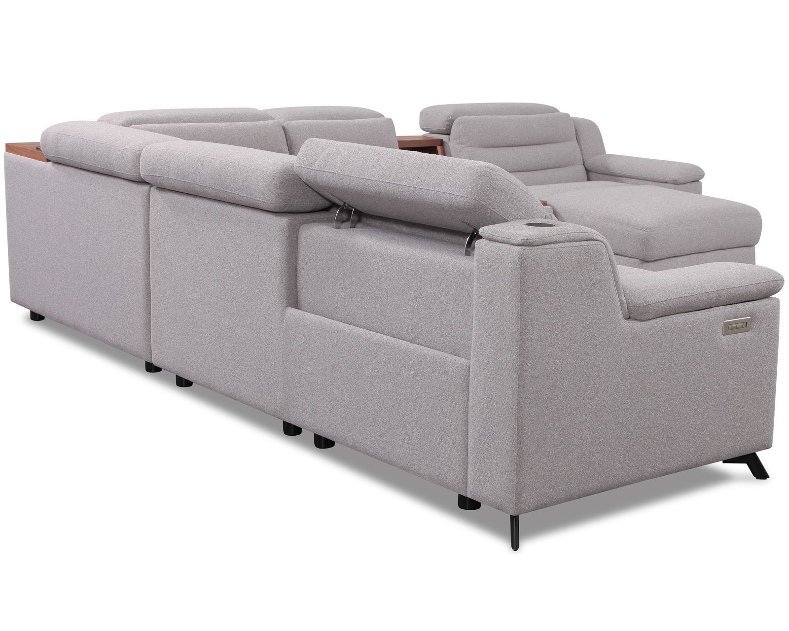 Lotus 44012 Reclining Sectional (+200 colors) - Layout C: Five Piece Chaise Reclining Sectional 127" x 134"