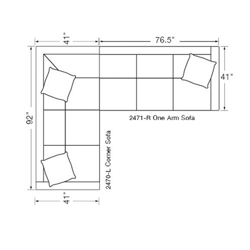 Two Piece Sectional ( 92" x 117.5")