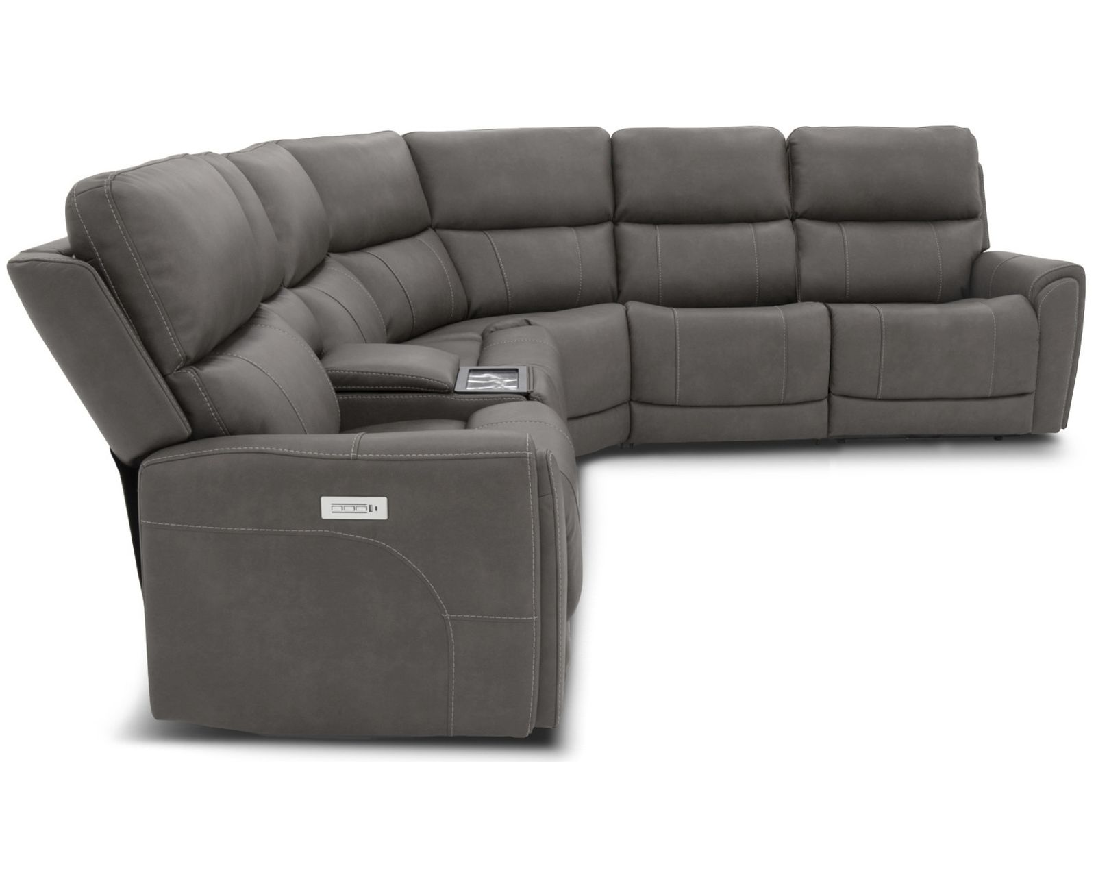 Carter 1587 Triple Power Reclining Sectional (2 colors) 866-02 -in stock - Layout A: Six Piece Reclining Sectional 124" x 111" (2 recliners)