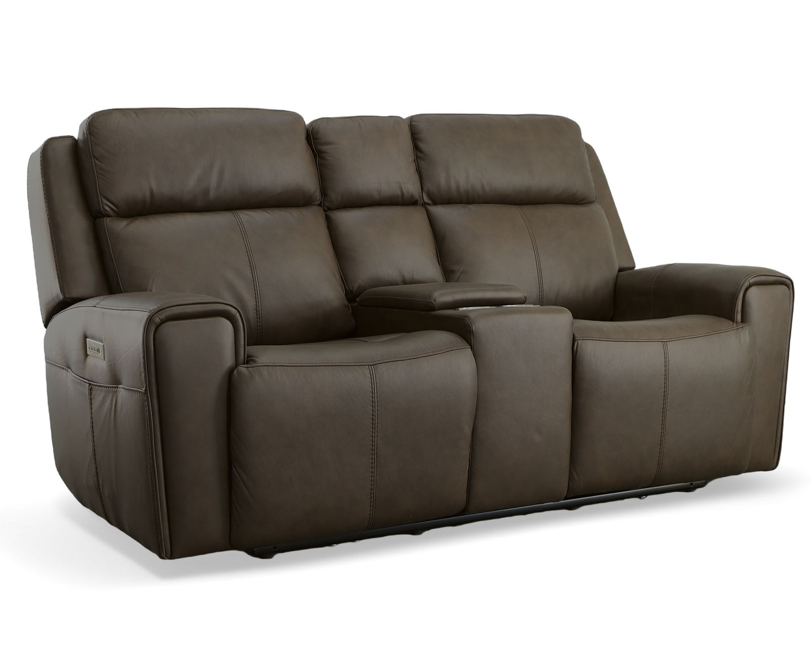 Barnett Power Reclining Sofa with Power Headrests and Lumbar (Chocolate leather) 87" - in stock