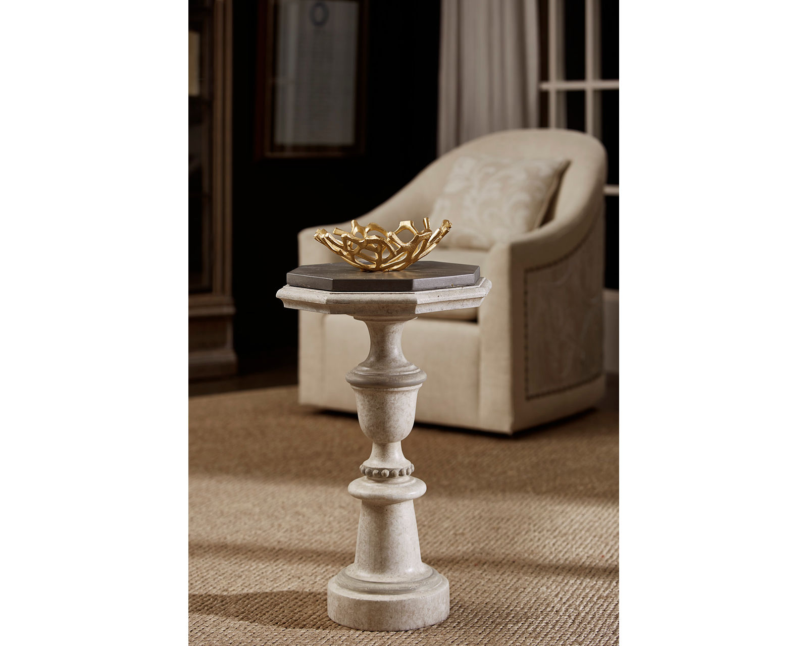 Arch Salvage Coulter Swivel Chair -  The neatly tailored barrel chair comes with a 17” square toss pillow