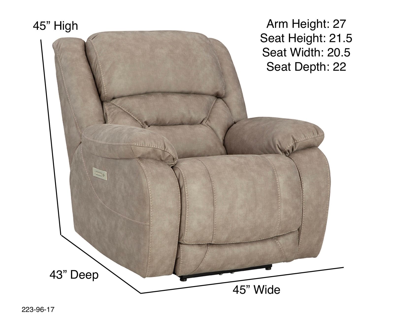 Oakley 89" Zero Gravity Triple Power Reclining Sofa Tan (In stock) - Oakley Zero Gravity Triple Wall Saver Recliner