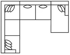 Layout E: Five Piece Sectional 114.5" x 141" x 65.5"