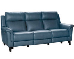 Kester 86" Leather Power Headrest Power Reclining Sofa (Bluegray) In stock