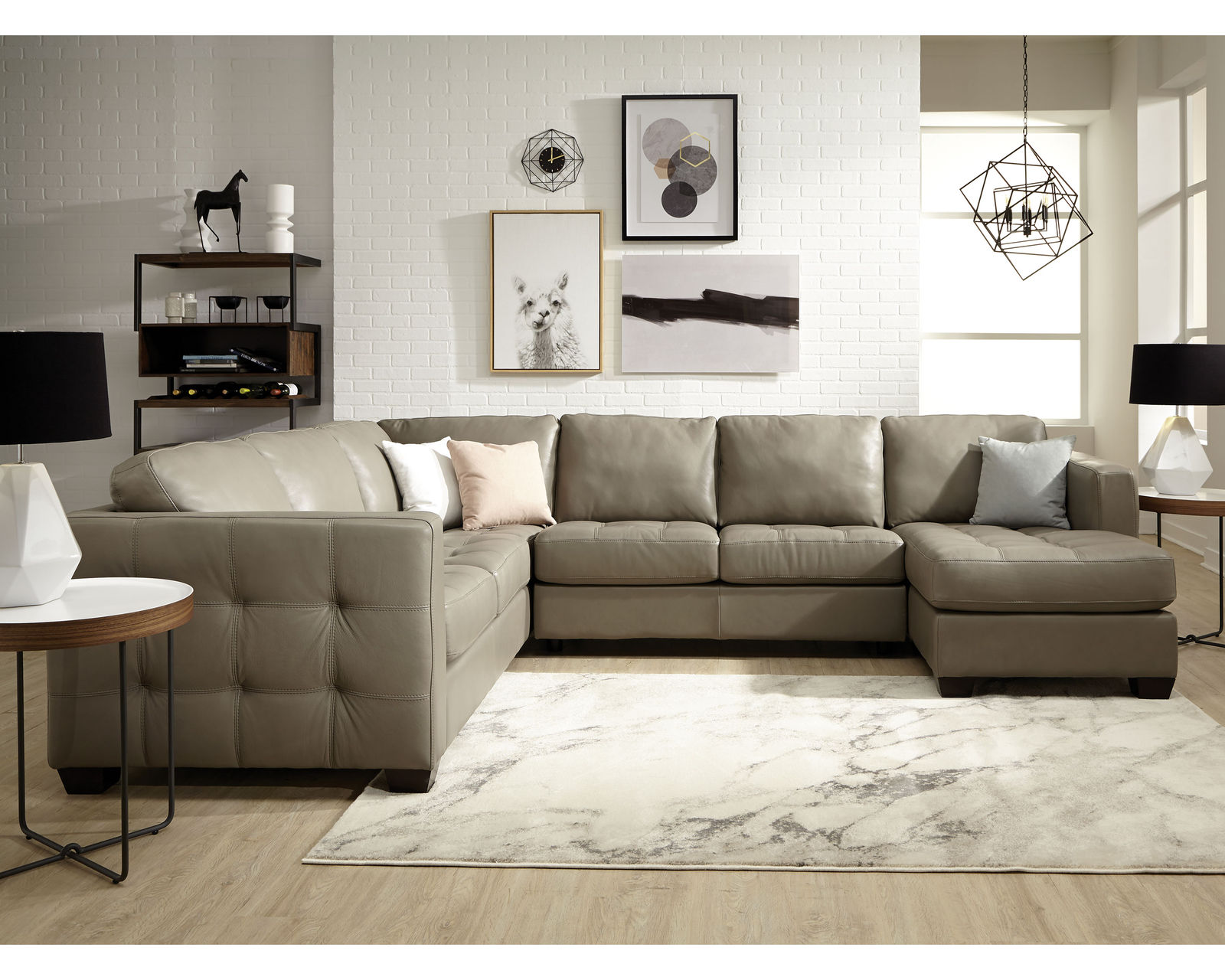 Barrett 77558 Sectional (+100 leathers) - Layout D: Three Piece Sectional 96" x 122"