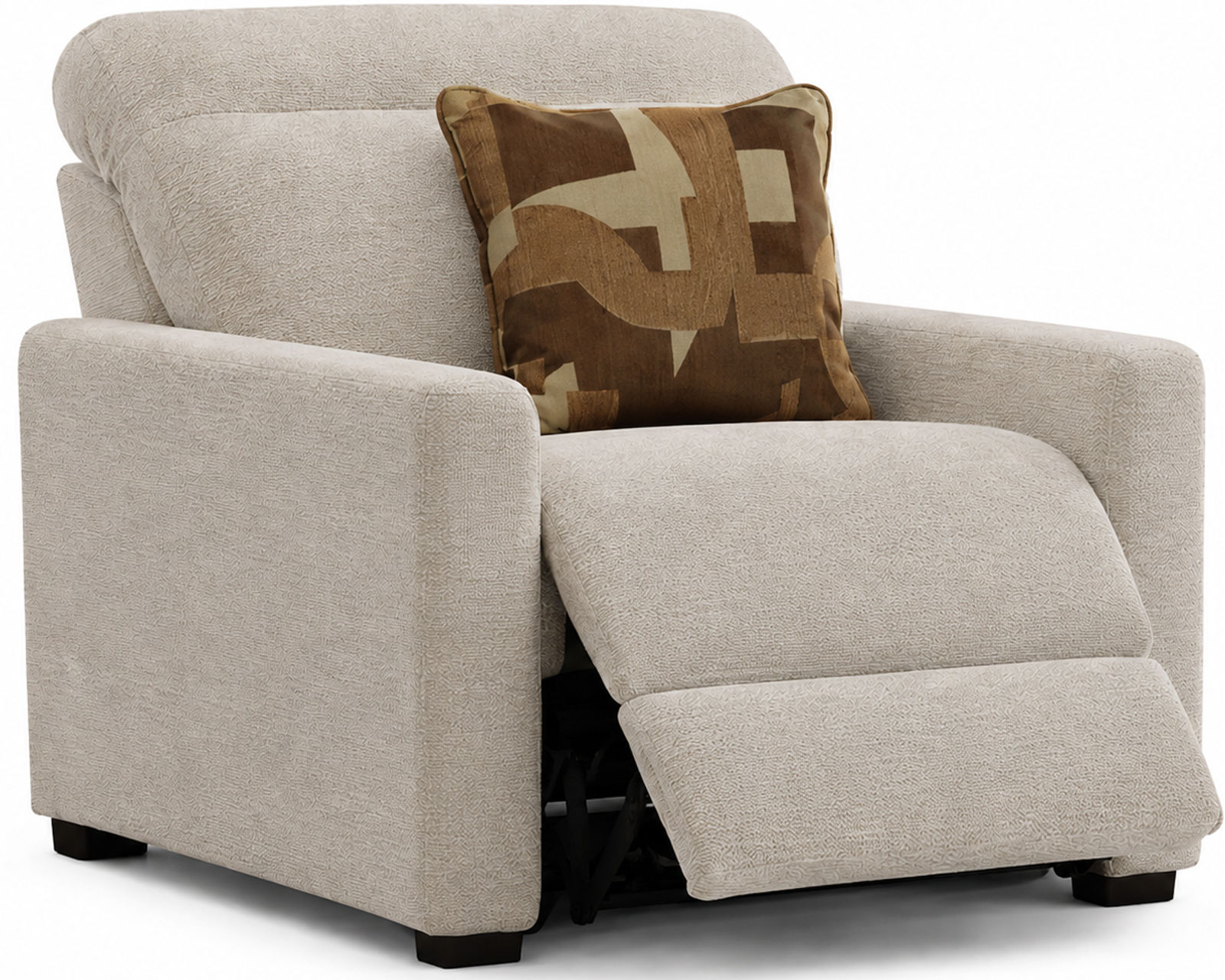 Ada 90" Triple Power Reclining Sofa with Power Euro Headrests (2 colors) - Ada Lay Flat Power Headrest Power Recliner Shown in Fabric Camel