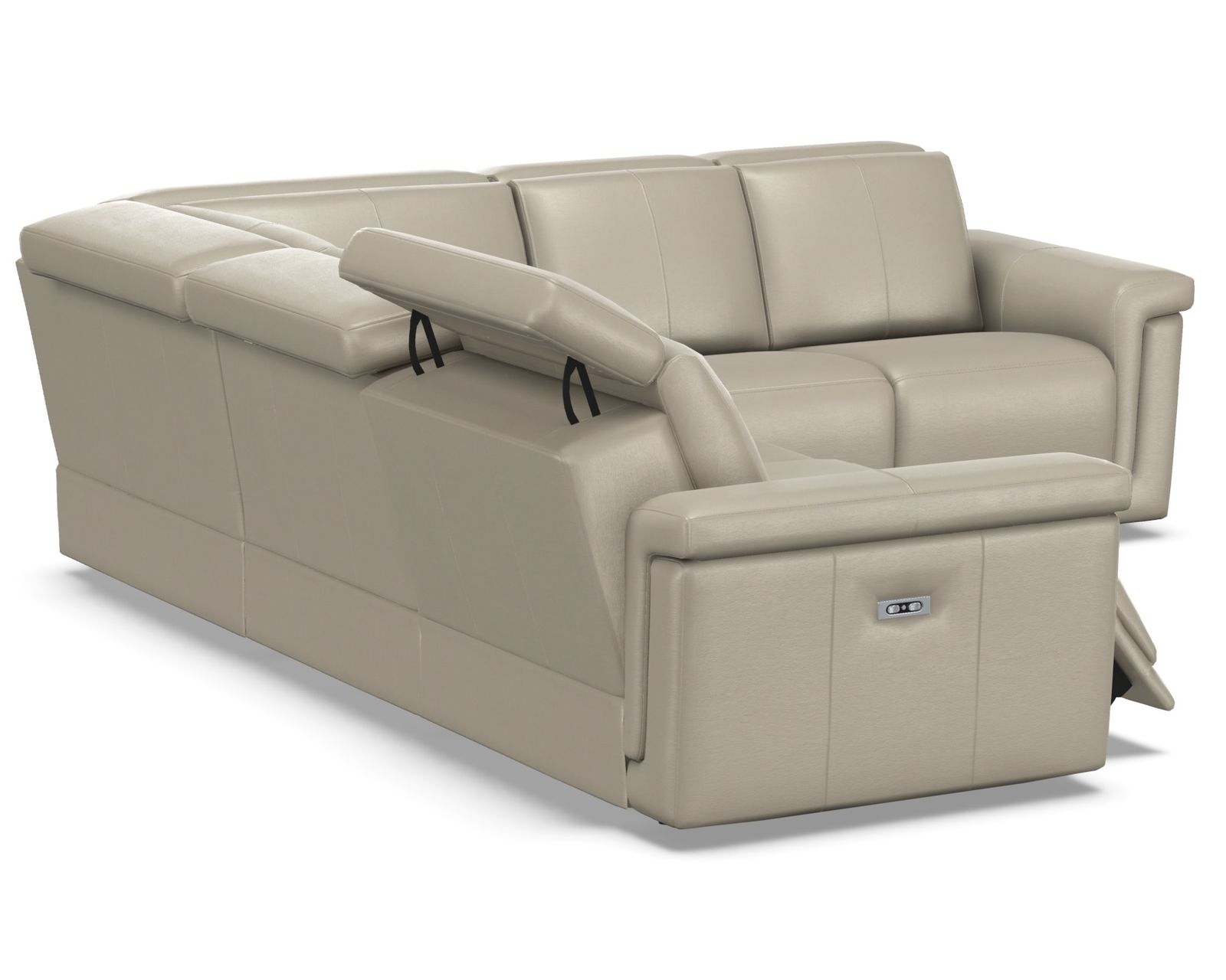 Nevin 3005 Power Headrest Power Reclining Sectional (standard and wide width) +140 leathers - Layout B: Five Piece Wide Sectional 118" x 118" (two recliners)