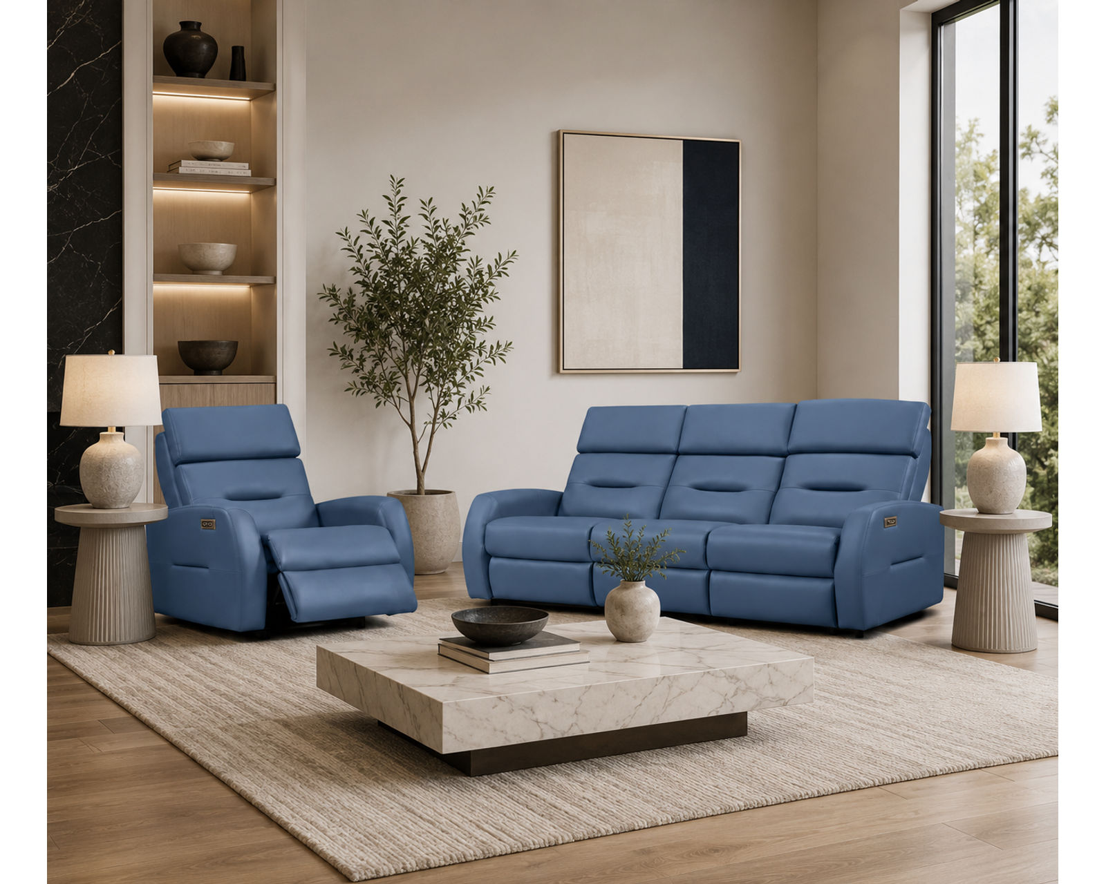 Trey Dual Power Reclining Sofa — Available in Standard & Wide Cushions, 140+ Leather Options, and 76", 79", or 108" Widths - Your Style, Your Comfort, Your Price Point
