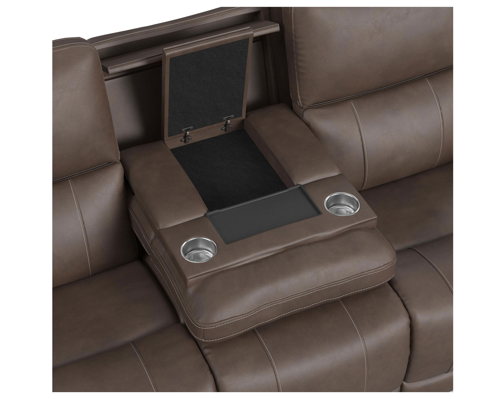 Carter 1587 Triple Power Recliner (+2 colors) In stock - Zero Gravity - Features a center drop-down table with cupholders, lighting, and wireless charging.