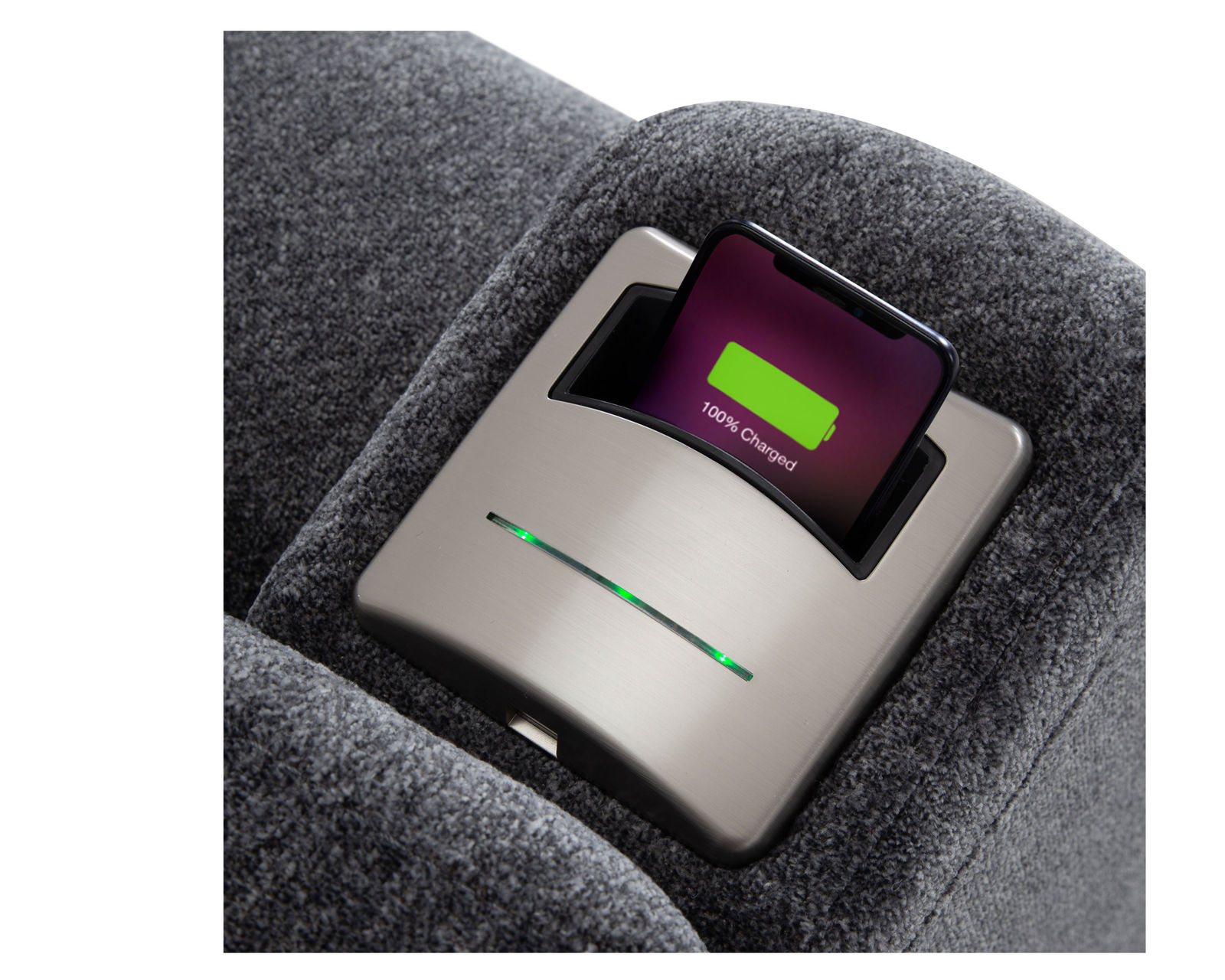 Arlington 8507 Chair & A Half Power Rocker Recliner (Extra-Wide Comfort. Built-In Storage. Wireless Charging) - Wireless charging with USB port