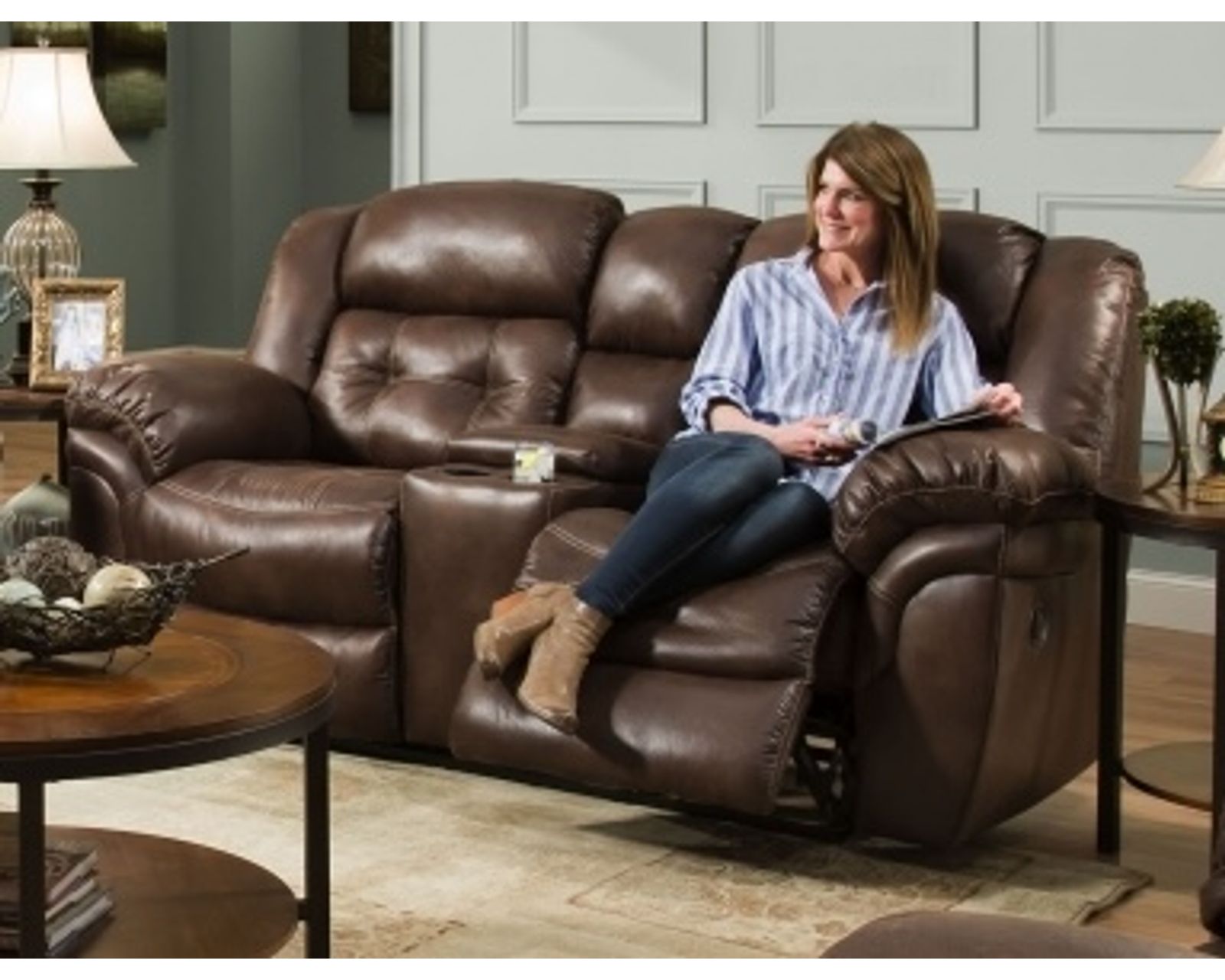 Haven 93" Reclining Sofa Espresso (In stock) - Haven 81" Reclining Console Loveseat